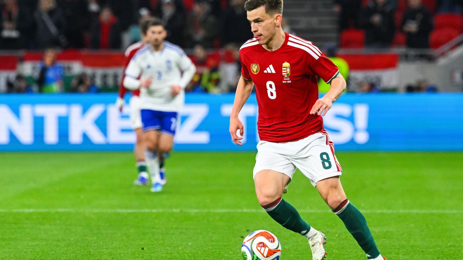Vitális Milán a Magyarország - Görögország barátságos labdarúgó-mérkőzésen a Puskás Arénában 2026. március 31-én