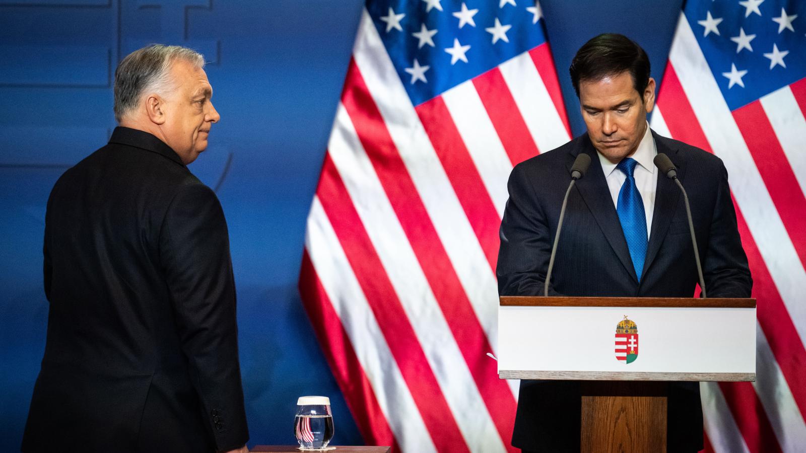 Orbán Viktor akkori magyar miniszterelnök 2026. február 16-án Budapesten Marco Rubio amerikai külügyminiszterrel