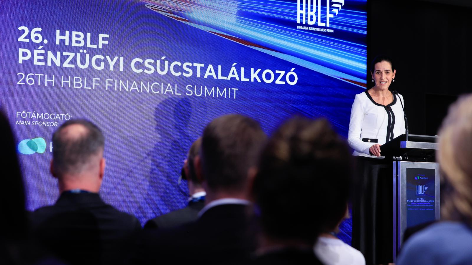 Orbán Anita külügyminiszter záróelőadást tart a HBLF Pénzügyi Csúcstalálkozón