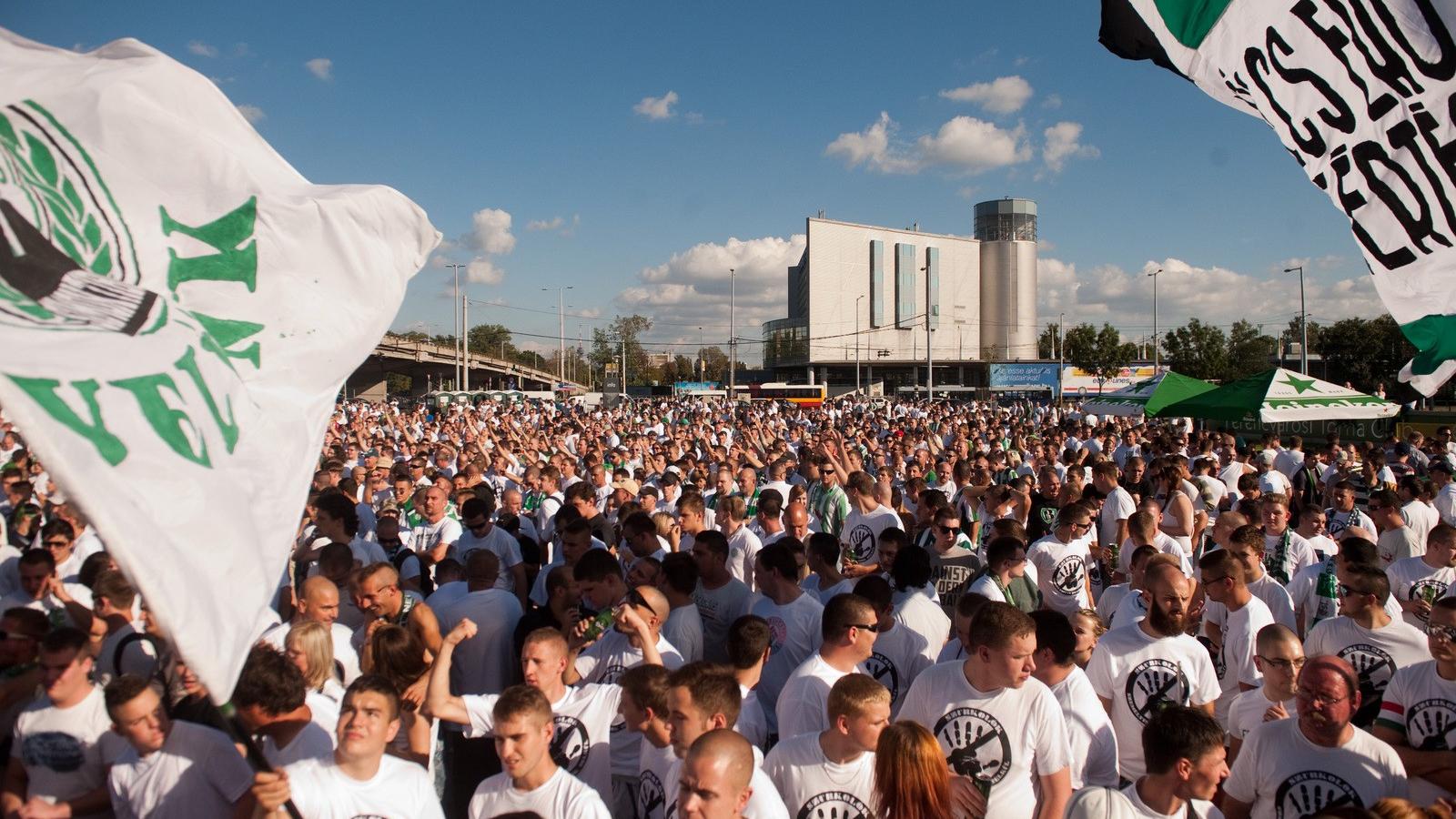 A felvétel a szurkolók tüntetésén készült tavaly szeptemberben. FOTÓ: Tóth Gergő/Népszava