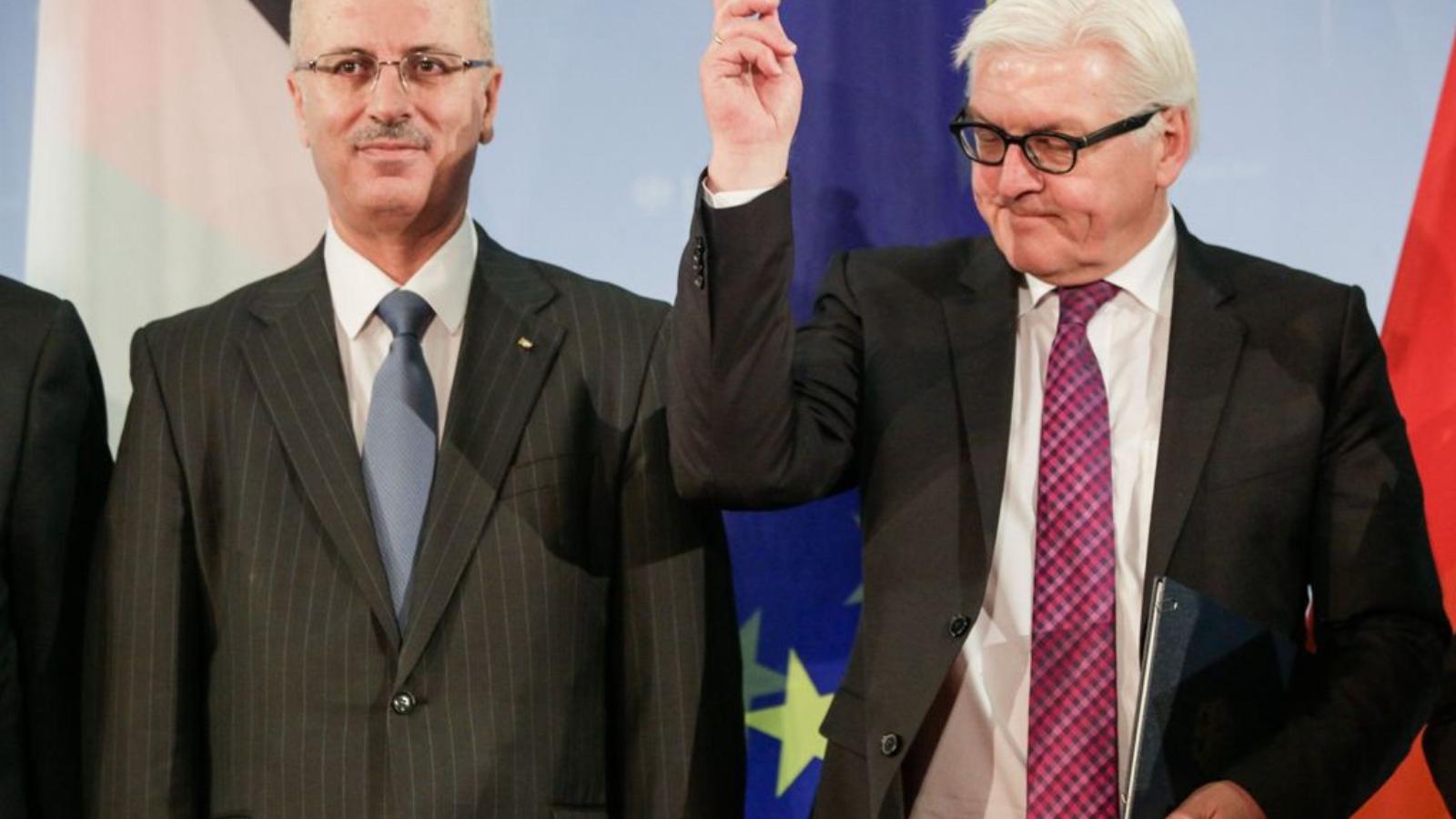 Rami Hamdallah Frank-Walter Steinmeier német külügyminiszterrel FOTÓ: EUROPRESS/GETTY IMAGES/CHRISTIAN MARQUARDT