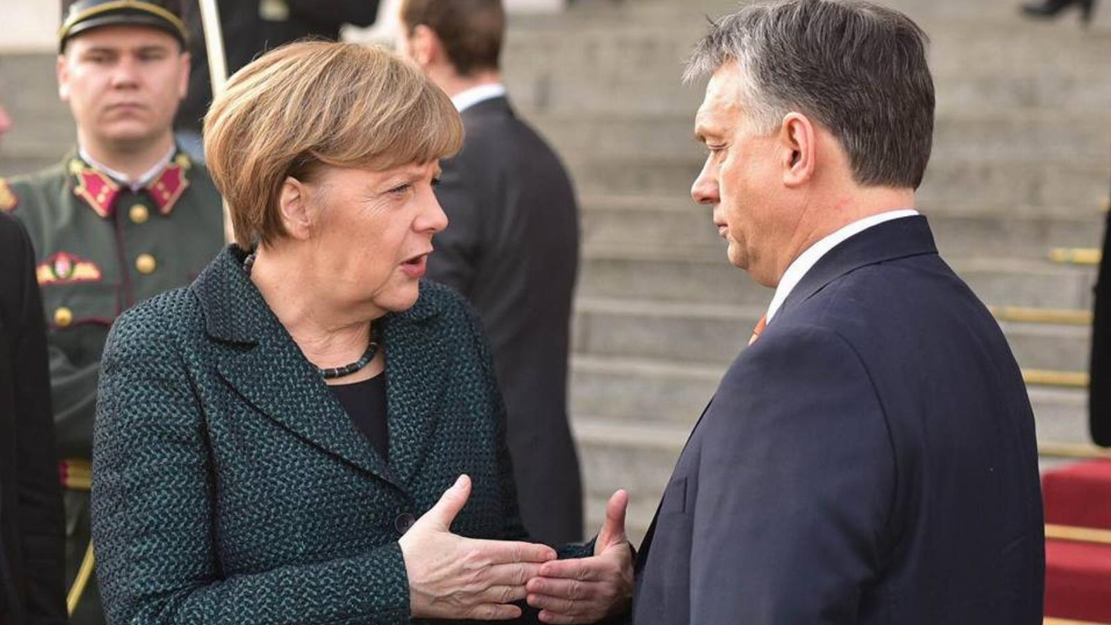 Merkel magyarországi látogatáson idén februárban  Forrás: Facebook/Orbán Viktor