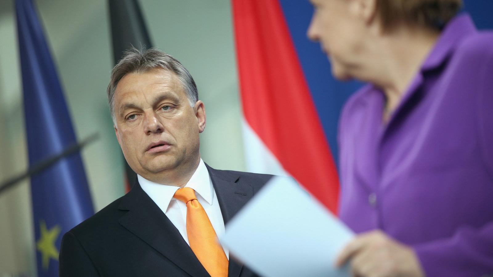 Korábbi felvétel Orbán és Merkel májusi találkozójáról. FOTÓ:  Sean Gallup/Getty Images