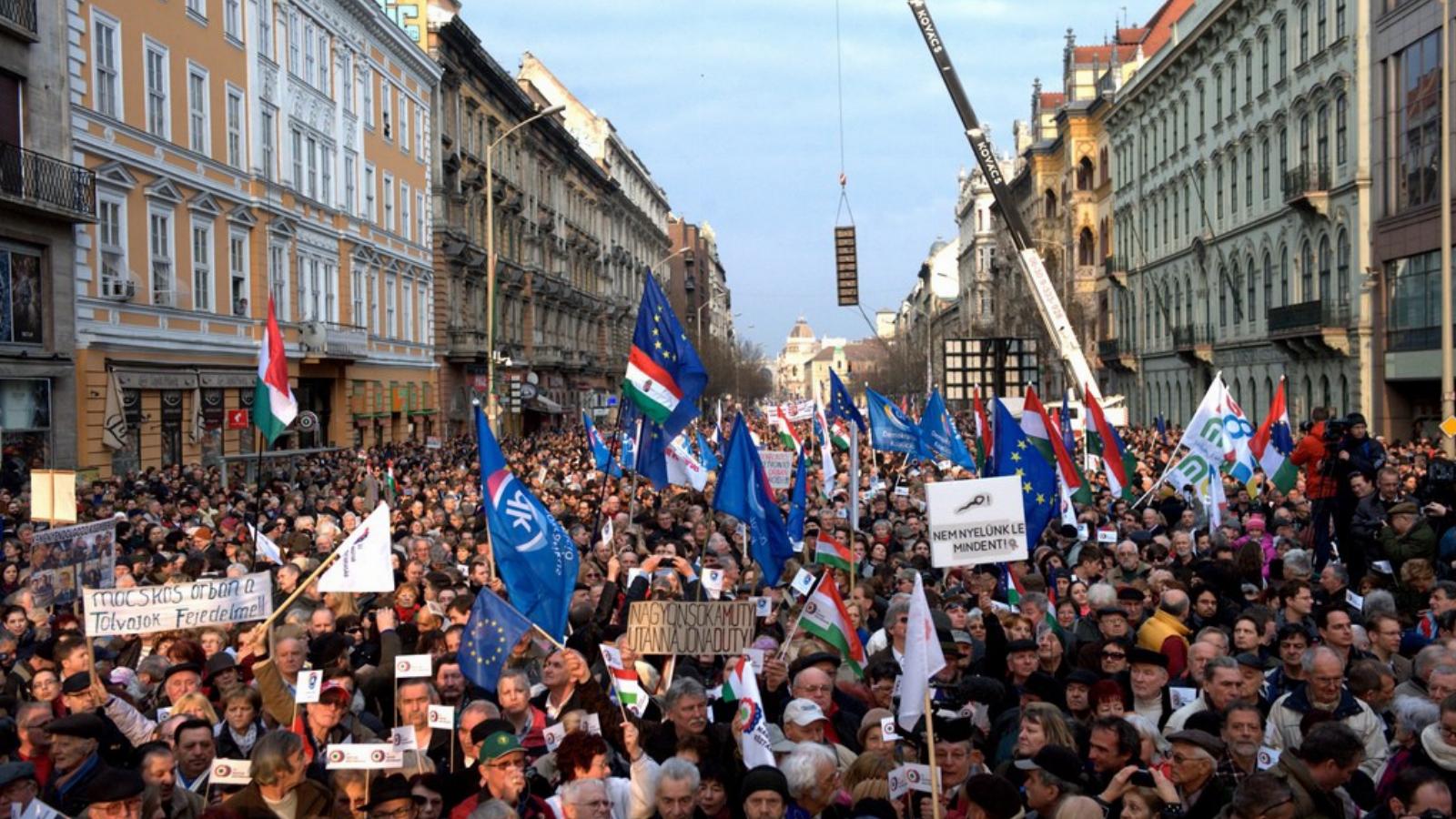 Így ünnepeltek/demonstráltak március 15-én Fotó: Tóth Gergő, Népszava