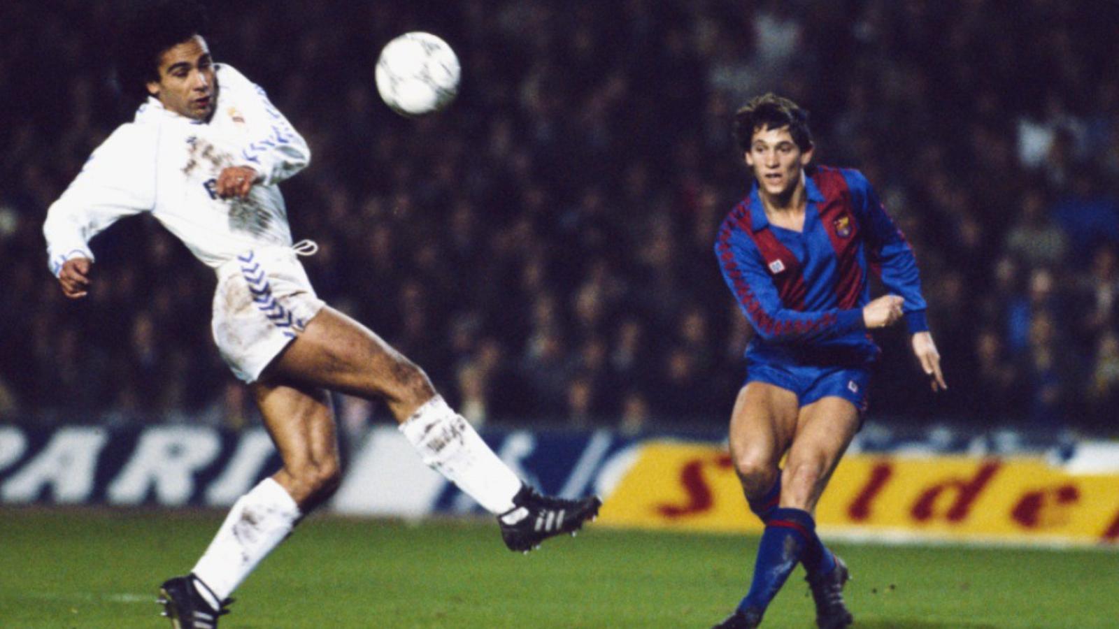 El Clásico a múltból: 1987-ben a Real gólvágója, a mexikói Hugo Sánchez és Gary Lineker nézett egymással
farkasszemet FOTÓ: EURO