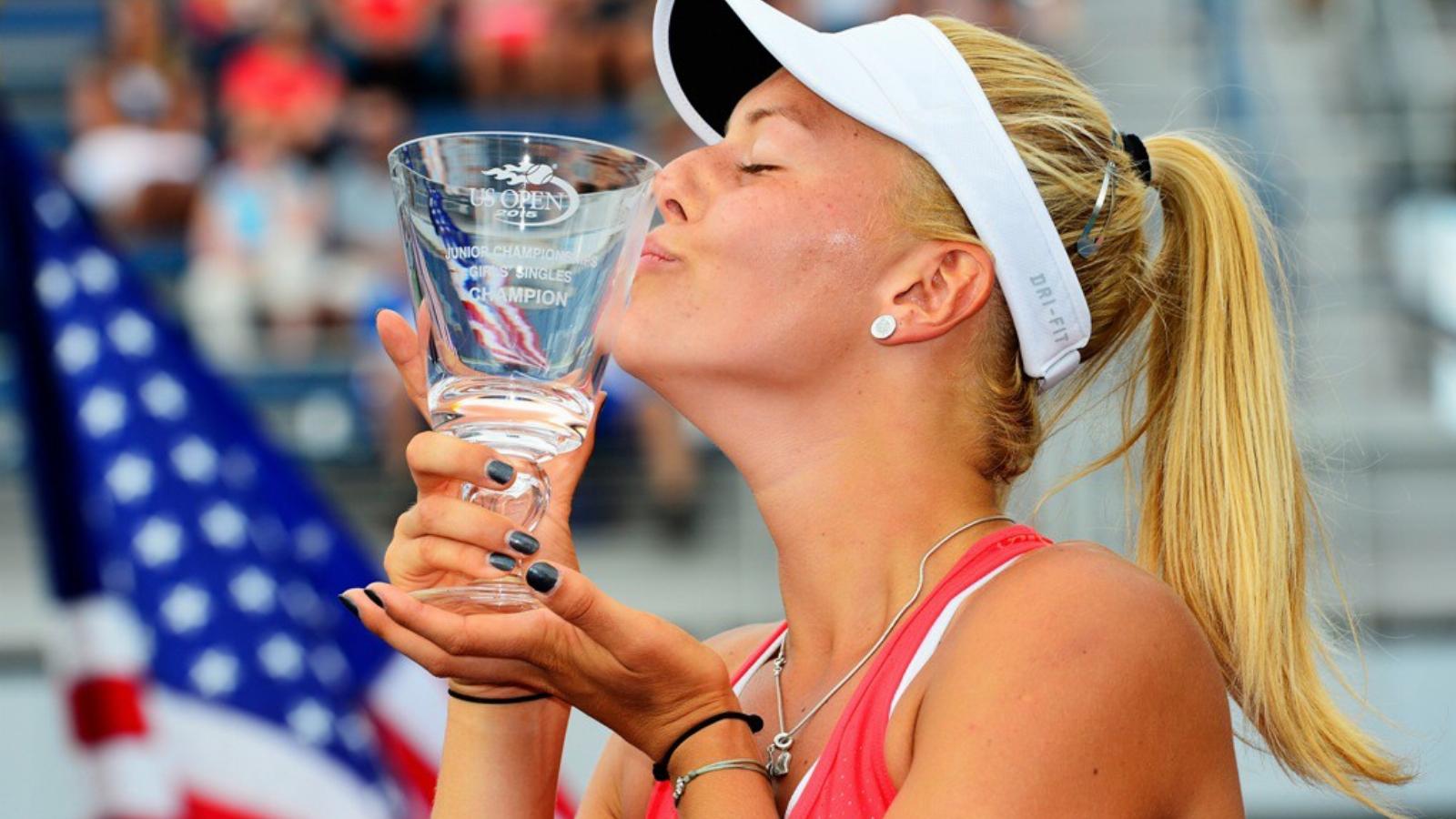 Gálfi Dalma lett az első magyar teniszező, aki nyerni tudott a US Openen FOTÓ: EUROPRESS/GETTY IMAGES/ALEX GOODLETT