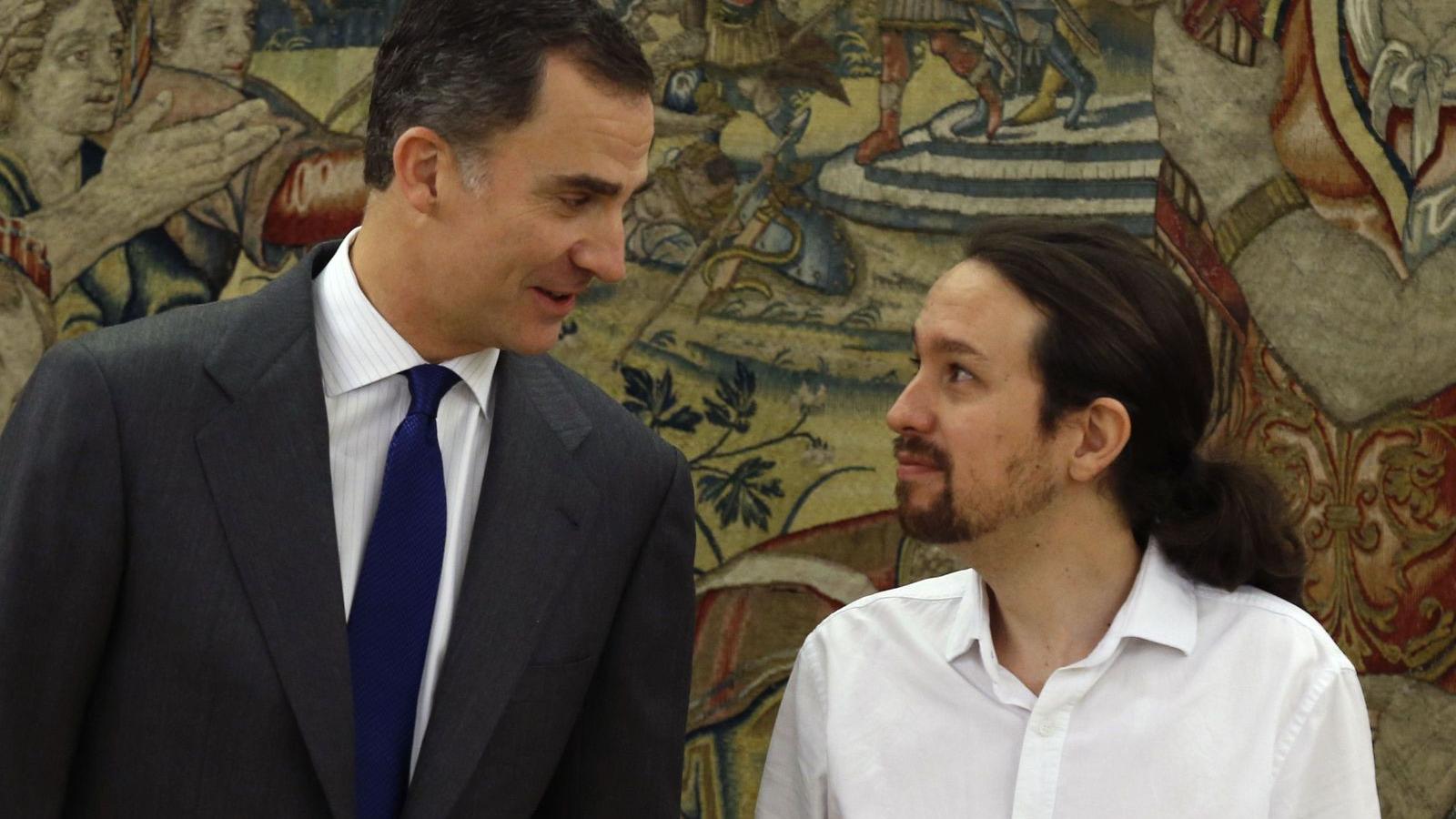 Első királyi audienciáján Pablo Iglesias FOTÓ: EUROPRESS/GETTY IMAGES/ANGEL DÍAZ