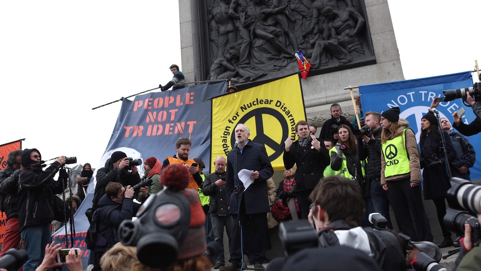 Jeremy Corbyn, a brit Munkáspárt vezetője egy gyűlésen Fotó: Dan Kitwood/Getty Images
