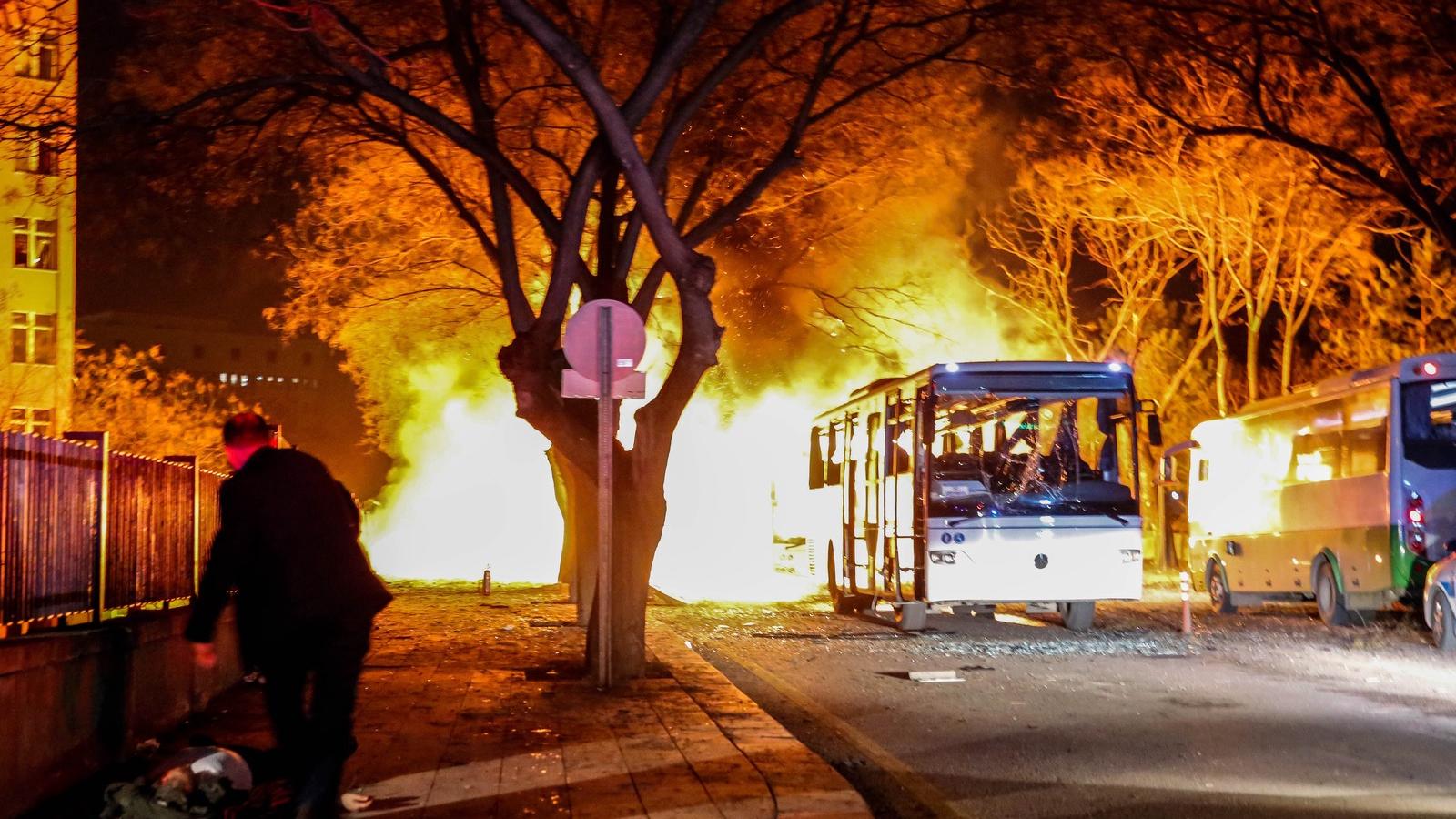 Robbantás Ankarában. FOTÓ: Defne Karadeniz/Getty Images