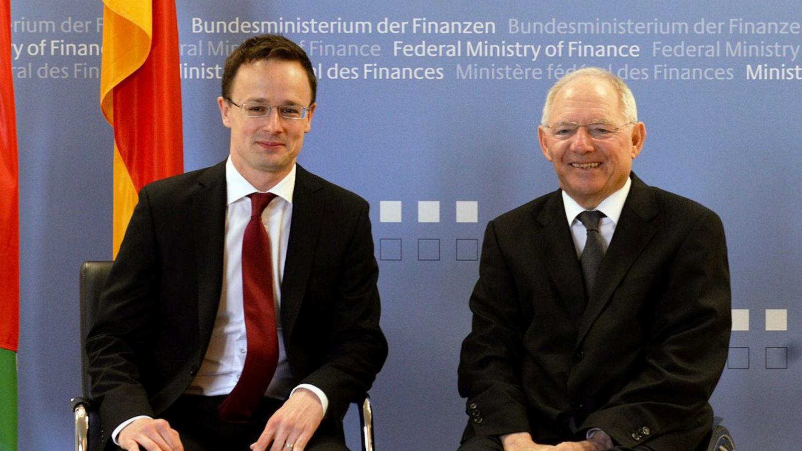 Szijjártó Péter külgazdasági és külügyminiszter és Wolfgang Schäuble német pénzügyminiszter találkozója Berlinben  MTI Fotó: KKM