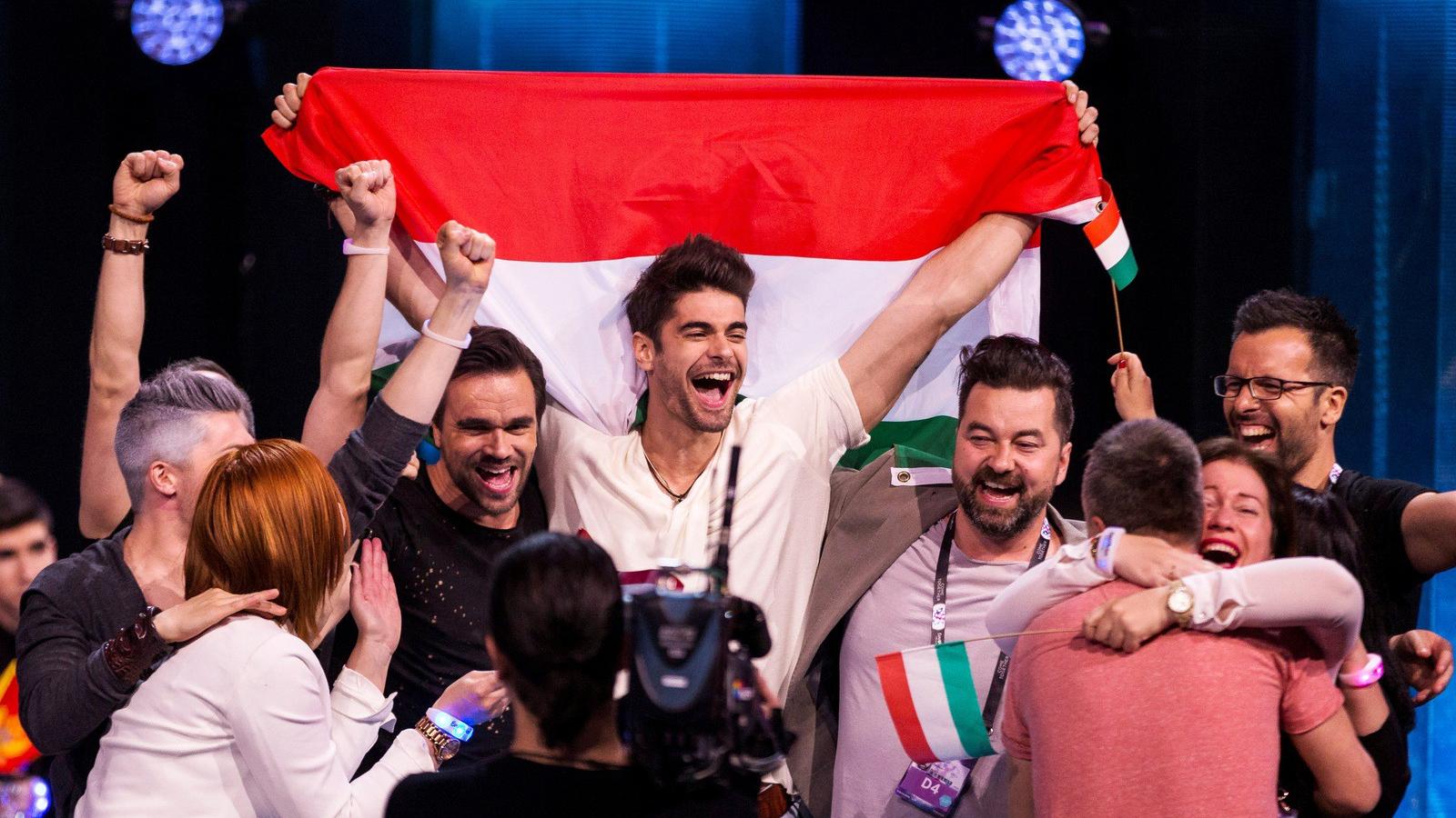 Freddiék így örültek a továbbjutásnak kedden. FOTÓ: Michael Campanella/Getty Images