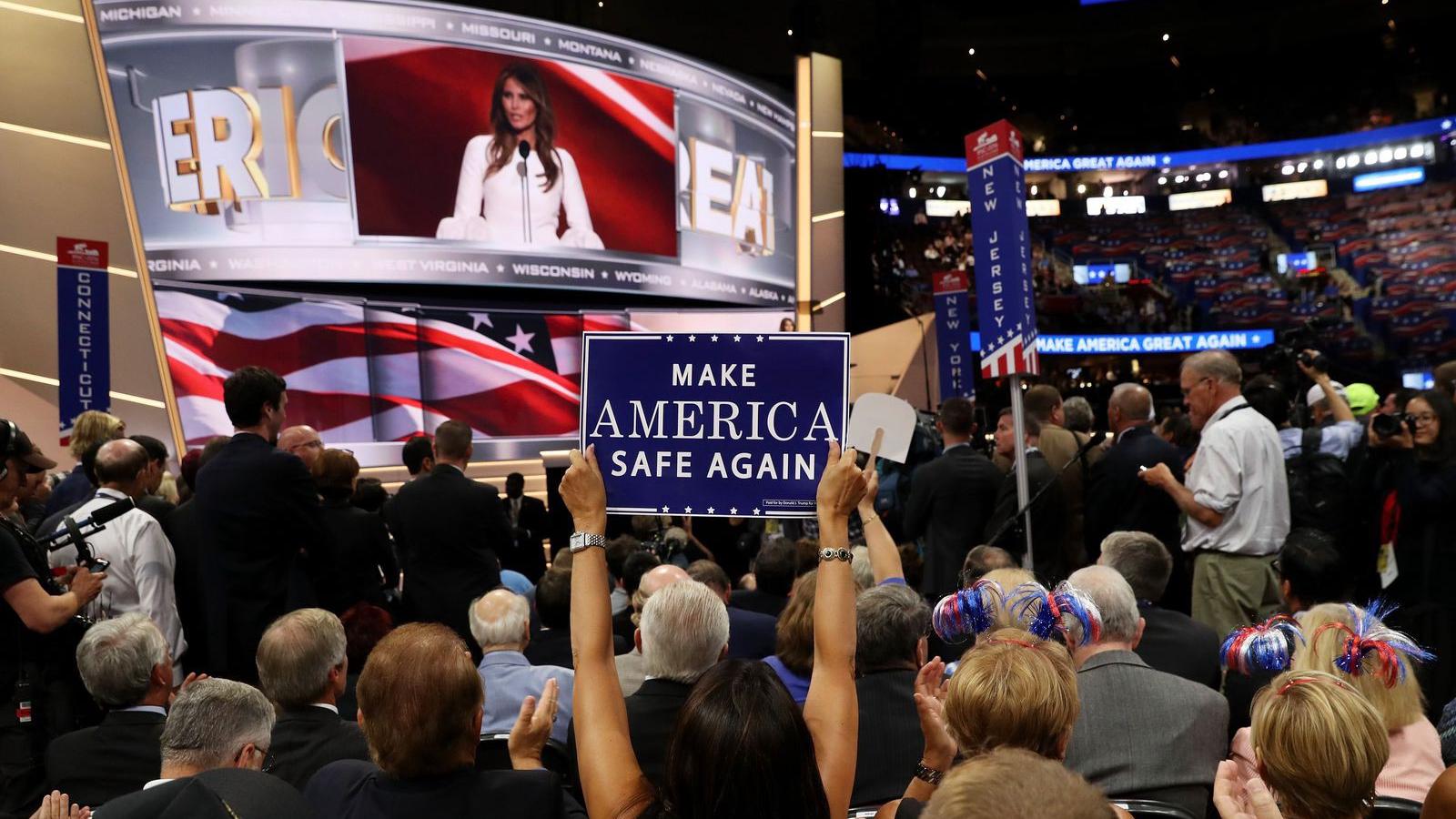 Melania beszéde nagyon tetszett Donald Trumpnak FOTÓ: EUROPRESS/GETTY IMAGES/JOHN MOORE