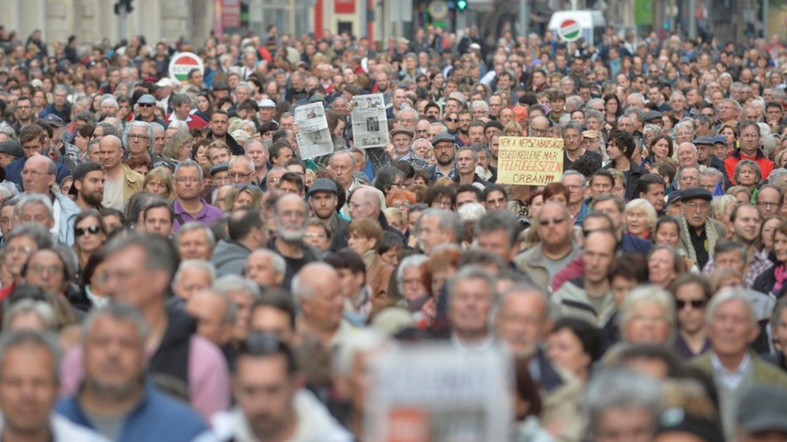 Tüntetés vasárnap. FOTÓ: Tóth Gergő