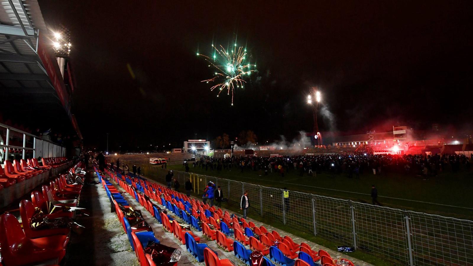  Tűzijáték az Illovszky Rudolf Stadionban a létesítmény búcsúztatóján. MTI Fotó: Illyés Tibor