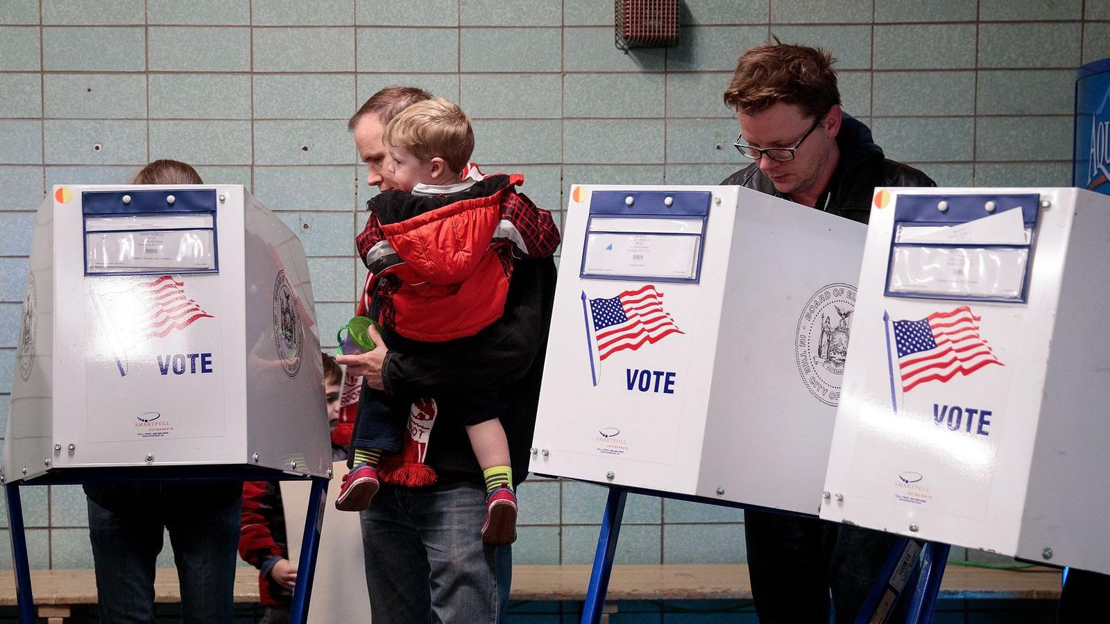 New York-i szavazóhelyiség – sokan munka előtt voksoltak FOTÓ: EUROPRESS/GETTY IMAGES/DREW ANGERER