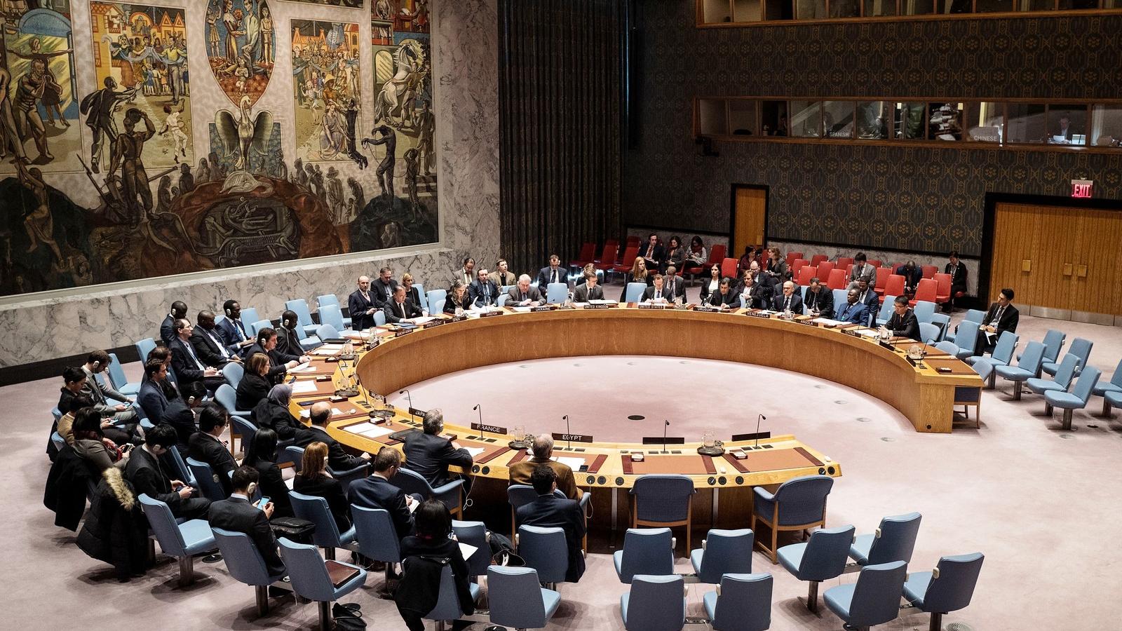 ENSZ Biztonsági Tanácsának sok vitát látott ülésterme FOTÓ: EUROPRESS/GETTY IMAGES/DREW ANGERER
