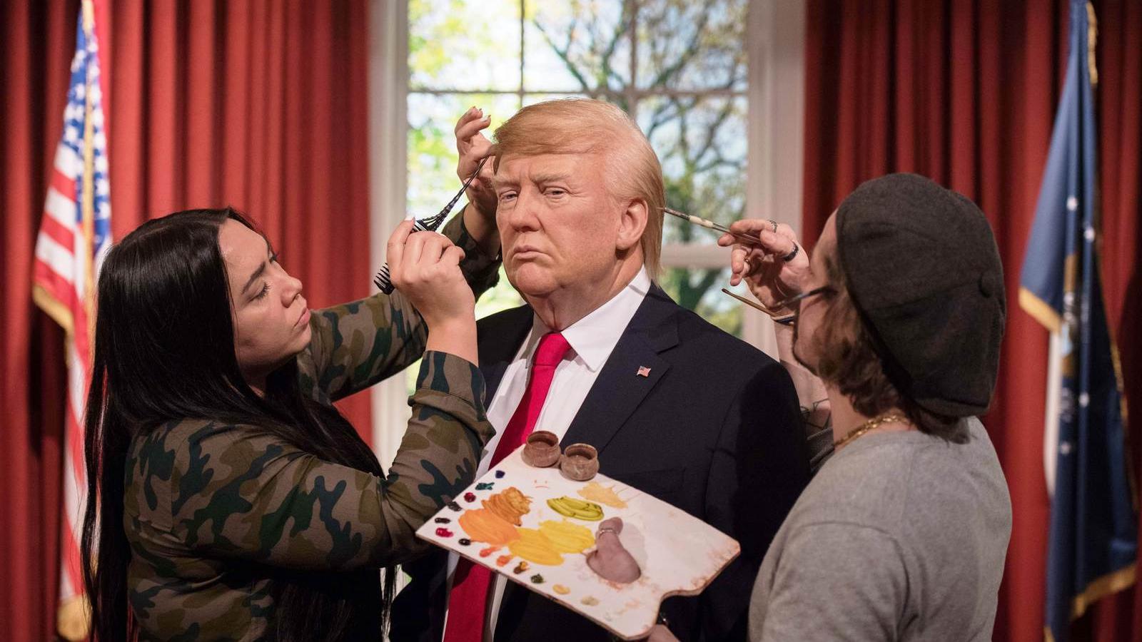 A beiktatásra elkészült Trump viaszfigurája Madame Tussaud panoptikumában FOTÓ: EUROPRESS/GETTY IMAGES/CHRIS J. RATCLIFFE