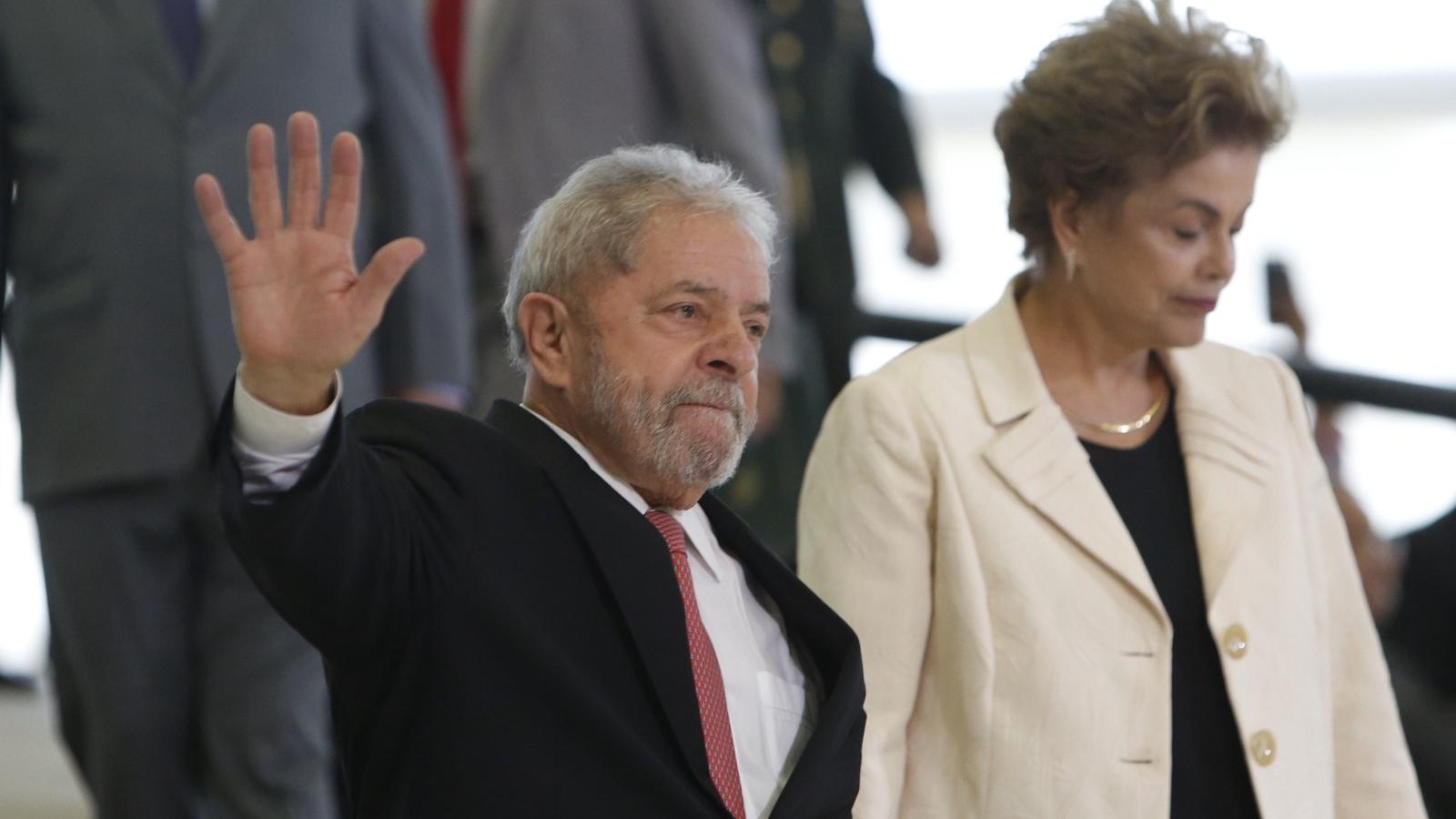 Luiz Inácio Lula da Silva volt elnök és Dilma Rousseff elnök 2016-ban FOTÓ: Igo Estrela/Getty Images