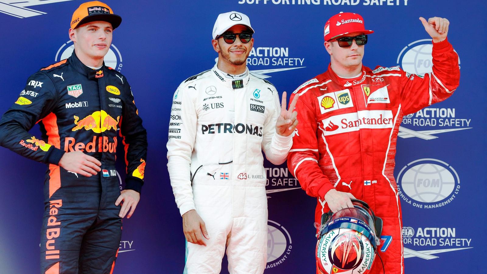 Kimi Räikkönen, Lewis Hamilton és Max Verstappen FOTÓ: FLORENT GOODEN / DPPI Media / DPPI