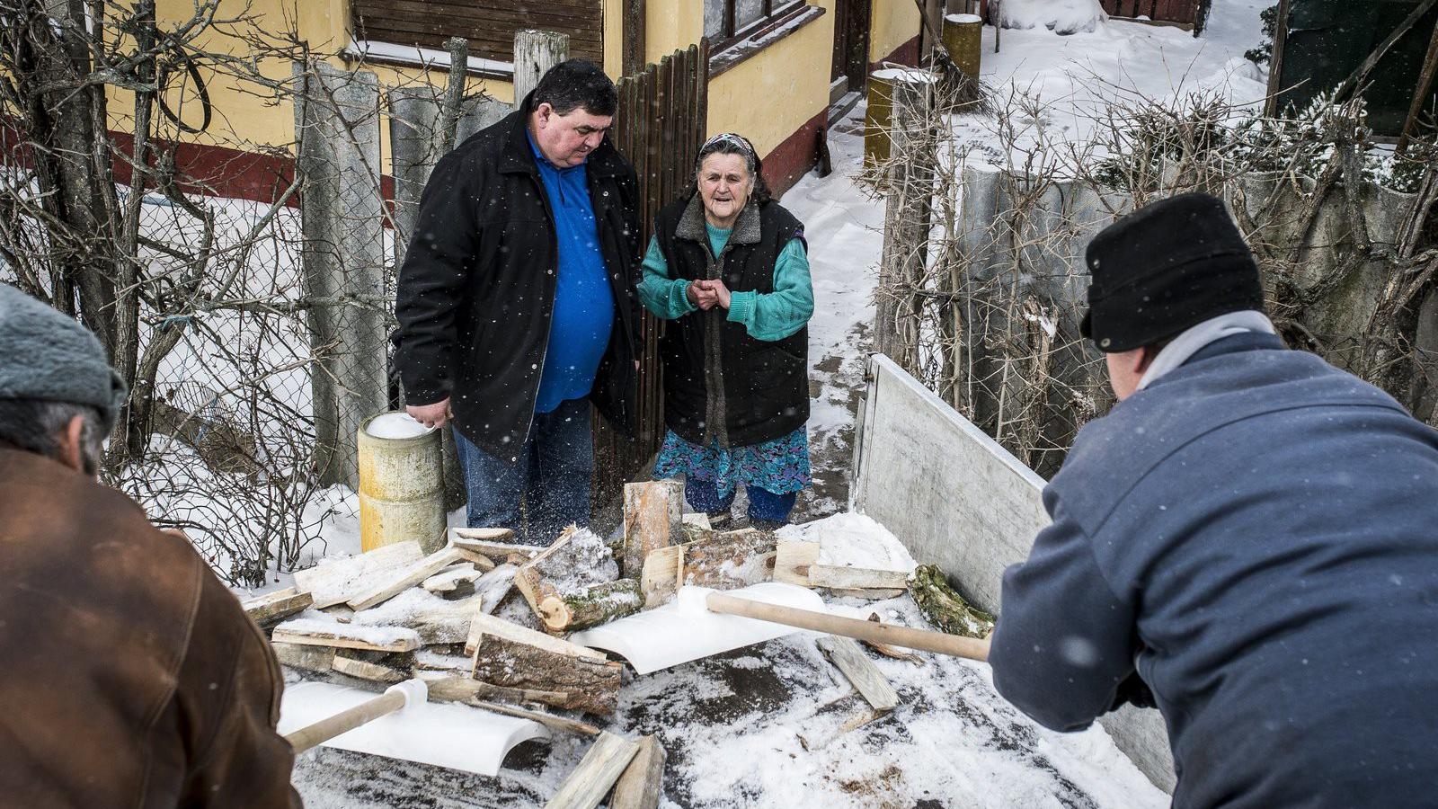 Tanyagondnok a Pest megyei Csemőn 2018. február 27-én -MTI Fotó: Ujvári Sándor

