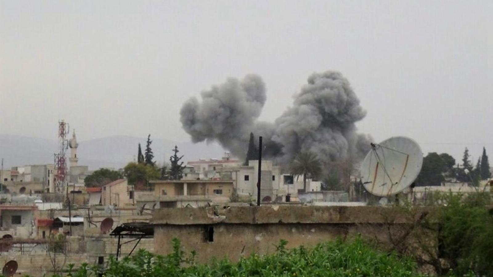 A török hadsereg támadása utáni felszálló füst Aleppo városában, 2018. március 8. Fotó: Muhammed Rasit / ANADOLU AGENCY