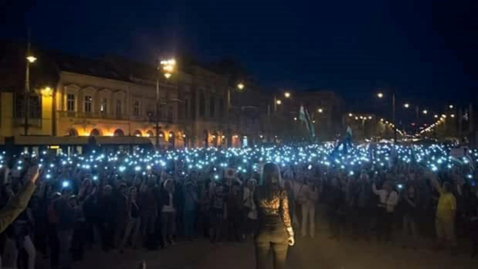 Tüntetés Debrecenben. Fotó: Facebook/Mi vagyunk Debrecen