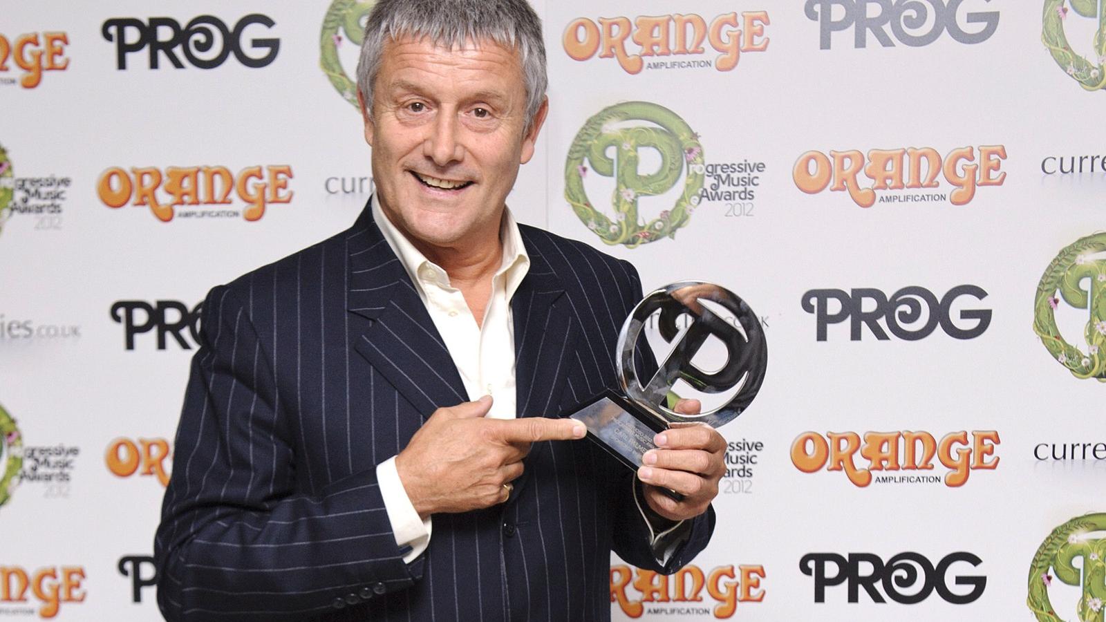 Carl Palmer egy londoni zenei díjátadón, 2012-ben. Fotó: Ben Pruchnie/Getty Images.