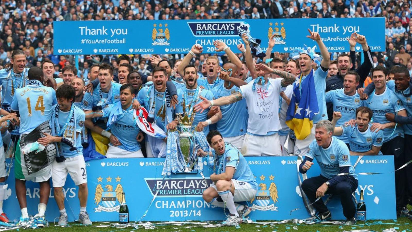 Ünnepel a Manchester City, megvan a bajnoki cím FOTÓ: EUROPRESS/GETTY IMAGES/ALEX LIVESEY