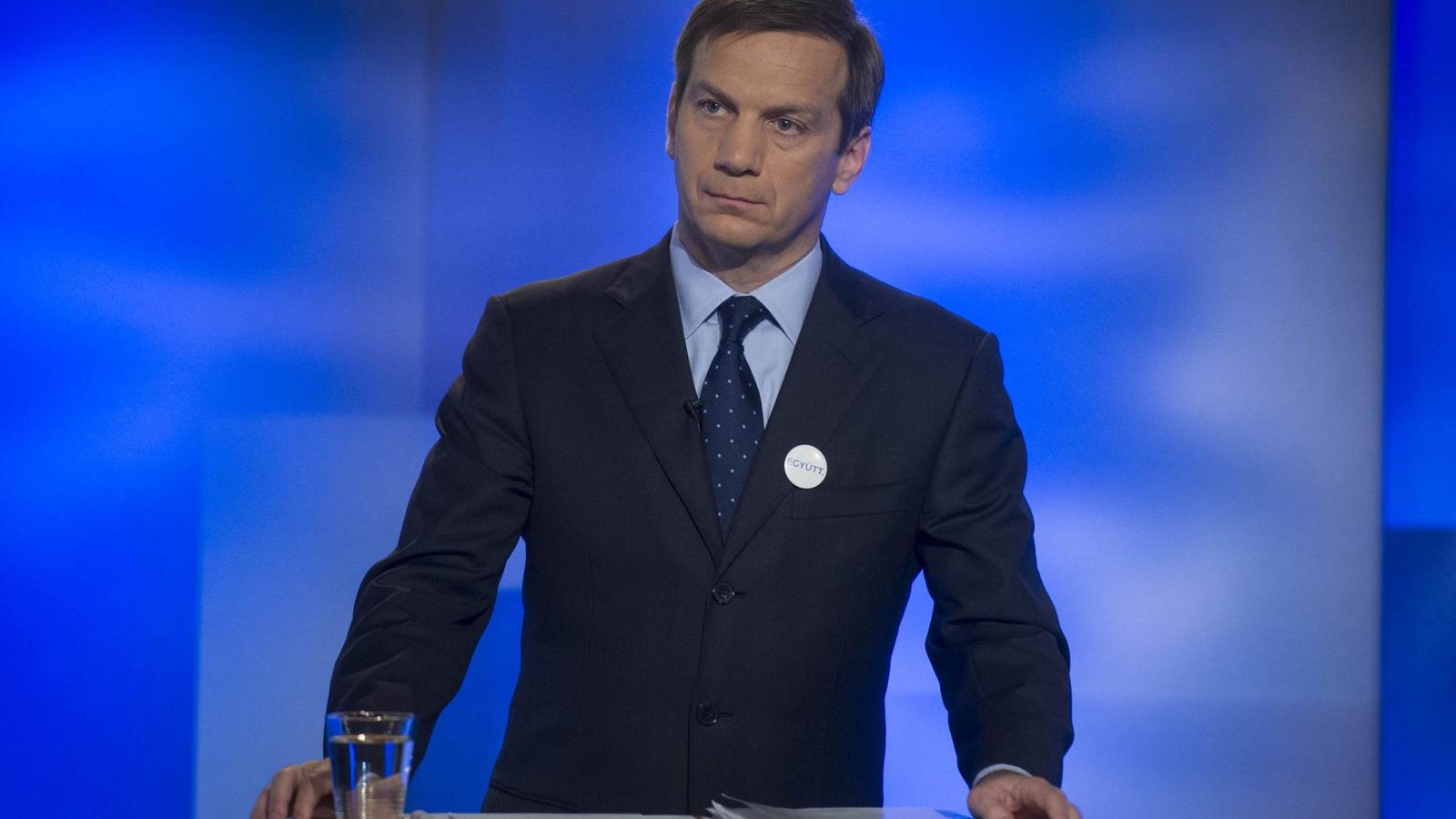 Bajnai Gordon az EP-listavezetők vitáján. FOTÓ: BIELIK ISTVÁN