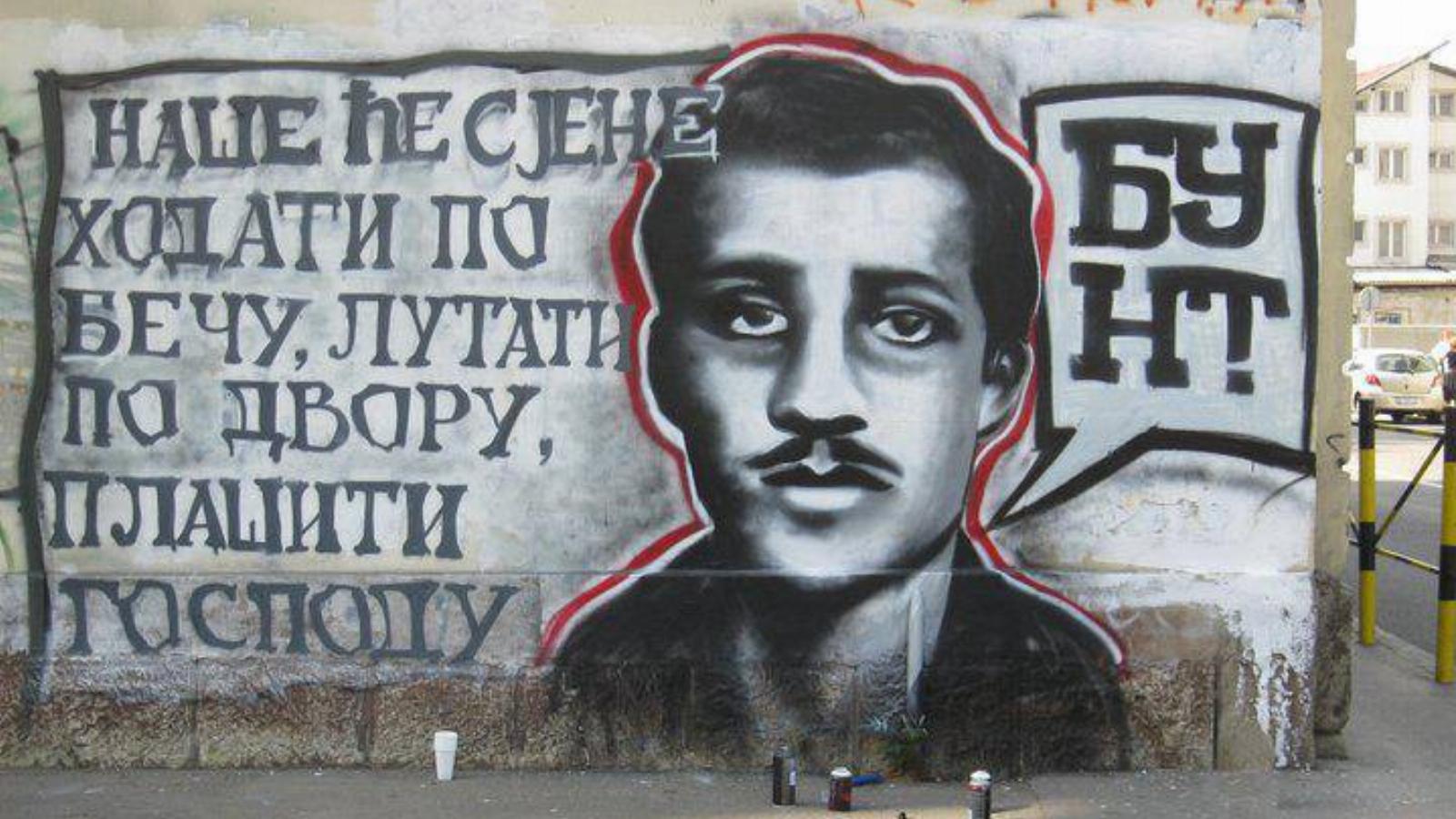 Gavrilo Princip-graffiti Belgrádban - Fotó: Facebook