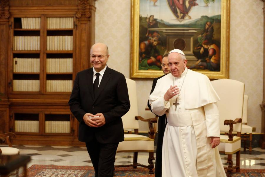 Ferenc pápa a közel-keleti keresztények sorsáról tárgyalt az iraki elnökkel