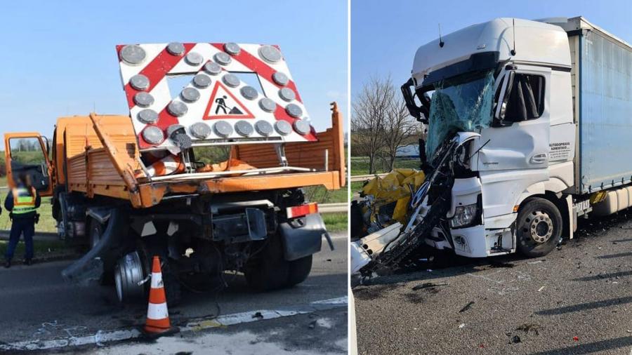 Hiába jelezték jó előre, egy kamionos szinte becsapódott a munkaterületbe az M1-esen (videó)