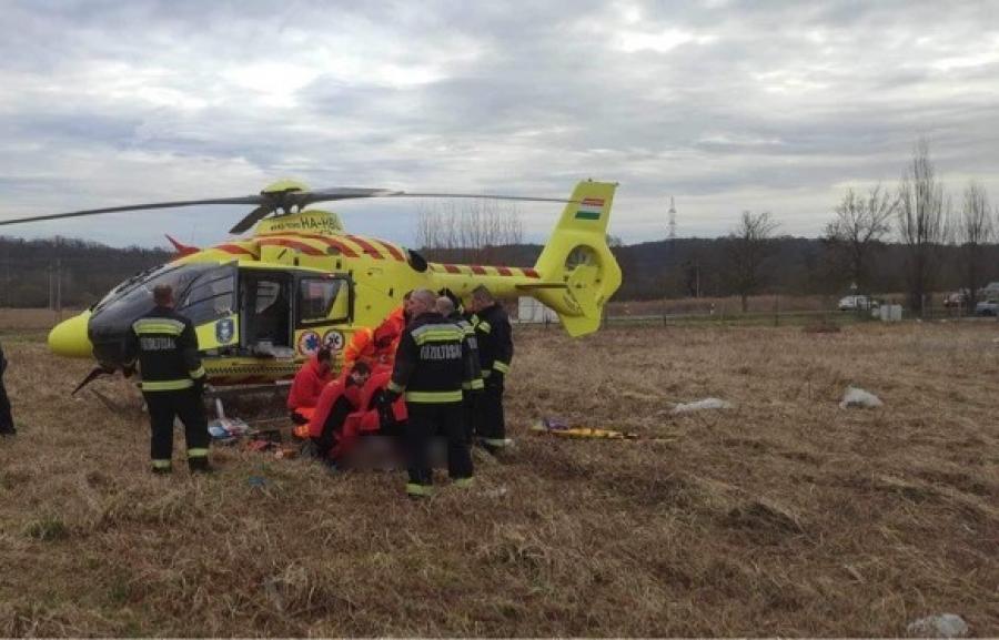 Gyártószalag rántott be egy munkást Zalaegerszegen, mentőhelikopter vitte kórházba