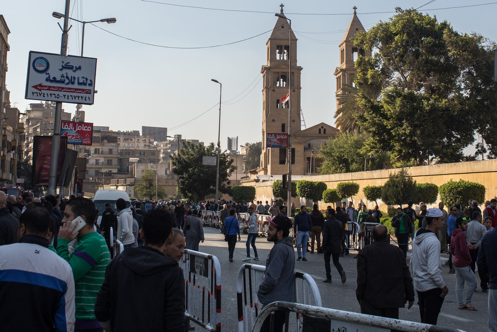 A kopt katedrális a robbantás után. FOTÓ: Chris McGrath/Getty Images