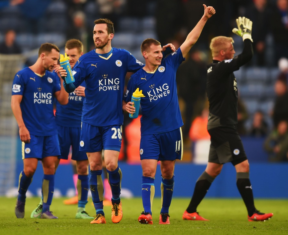 A Leicester-játékosok mindenkit megleptek bajnoki elsőségükkel FOTÓ: EUROPRESS/GETTY IMAGES/MICHAEL REGAN