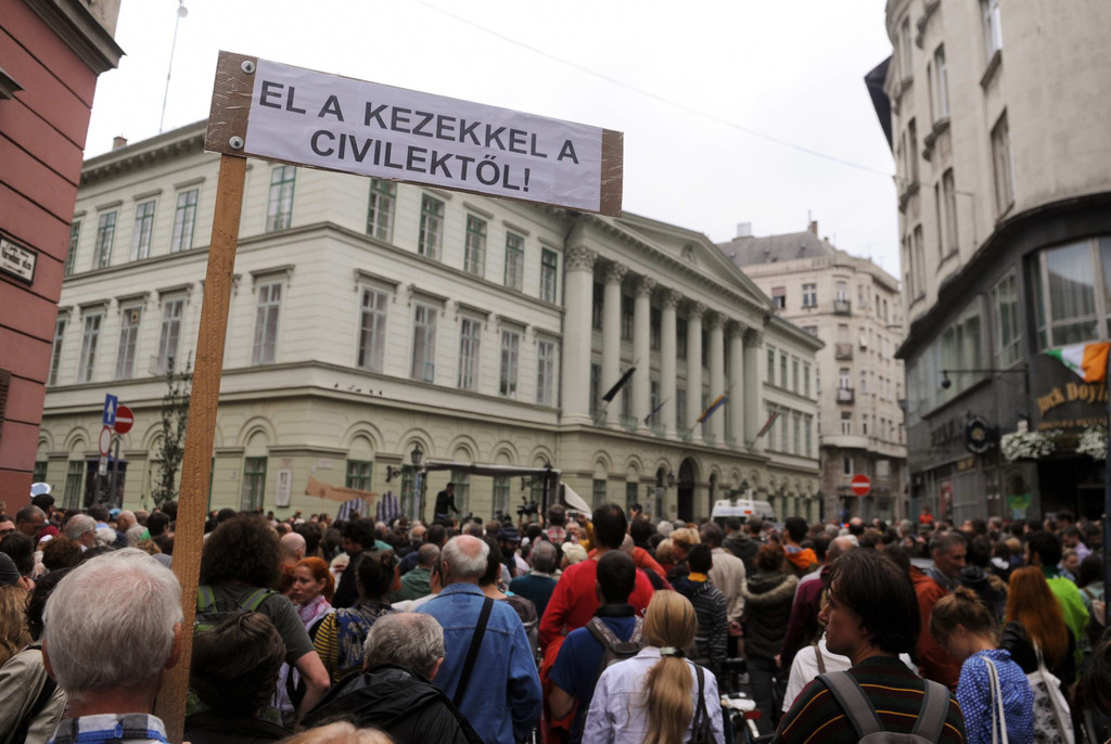 Tüntetés a civil szervezetek mellett 2015 őszén FOTÓ: TÓTH GERGŐ