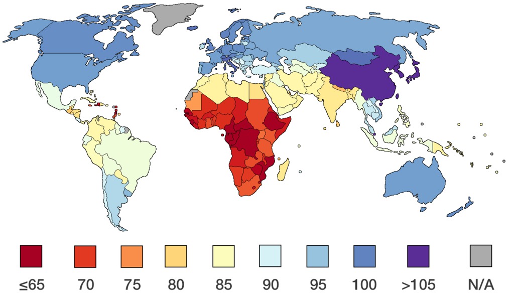 Átlagos IQ-szintek a világ egyes országaiban