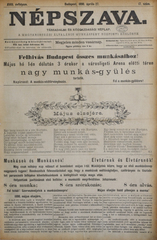 NÉPSZAVA, 1890. ÁPRILIS 27. Az újság régi, a munkaharc 127 évmúlva is aktuális
