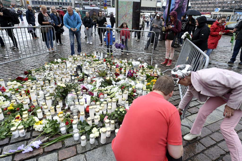 A finn támadás áldozataira emlékeznek FOTÓ: Vesa Moilanen / Lehtikuva / AFP