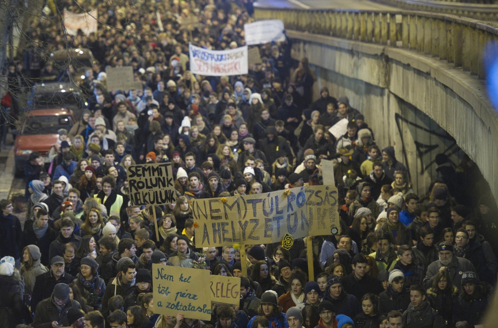 A tiltakozó hallgatók 1995 óta nem mutattak olyan aktivitást, mint 2012 utolsó heteiben FOTÓ: BIELIK ISTVÁN