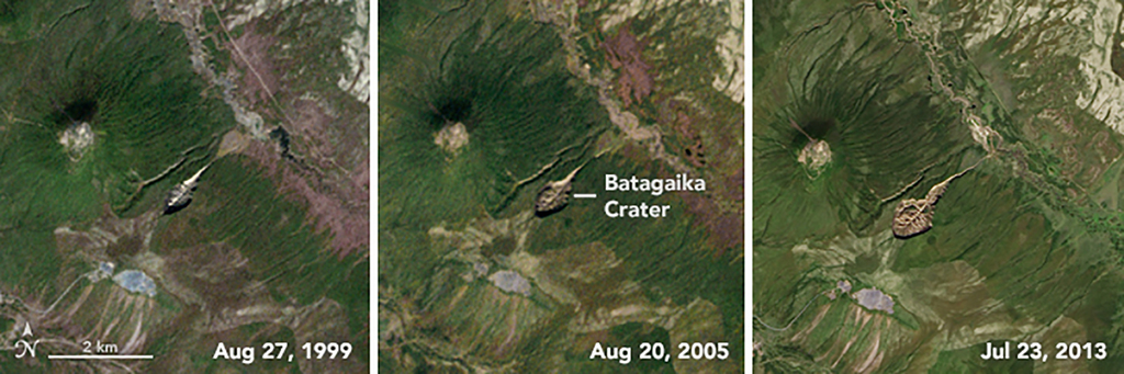 A NASA légi felvételén jól látható, hogy az évek során jelentős mértékben növekedett a kráter Forrás: NASA