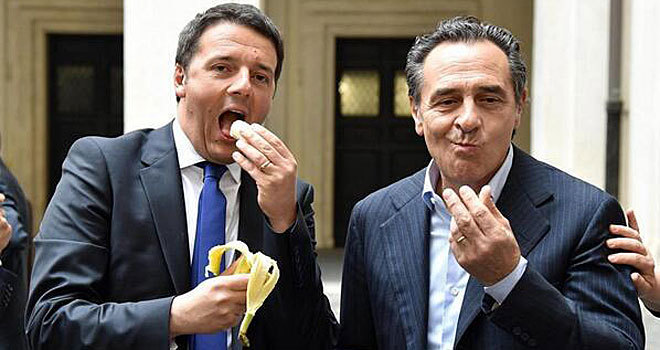 Renzi és Prandelli is falatoznak