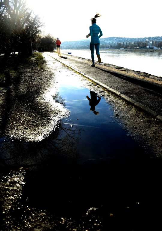 Futók a Margitszigeten 2015. január 10-én. MTI Fotó: Bruzák Noémi
