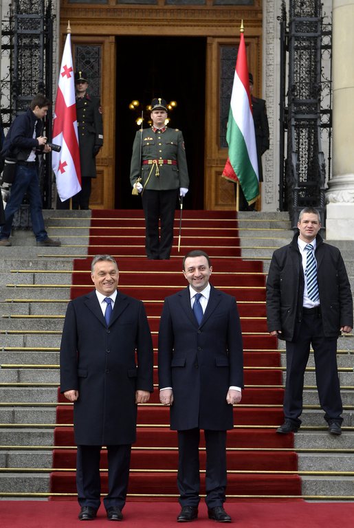 Orbán Viktor miniszterelnök fogadta Irakli Garibasvili grúz kormányfőt. MTI Fotó: Illyés Tibor