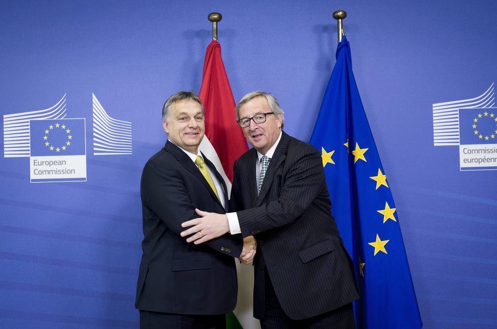 Jean-Claude Junckerrel, az Európai Bizottság elnökével Brüsszelben FOTÓ: MTI