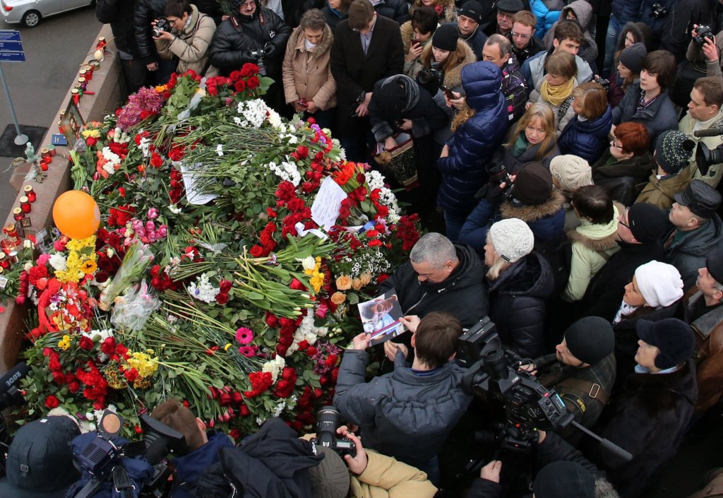 Tízezrek vonultak Moszkvában Nyemcovra emlékezve FOTÓ: EUROPRESS/GETTY IMAGES/SASHA MORDOVETS