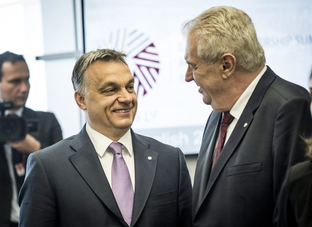 Orbán Viktor miniszterelnök és Milon Zeman cseh államfő MTI Fotó: Miniszterelnöki Sajtóiroda / Burger Barna