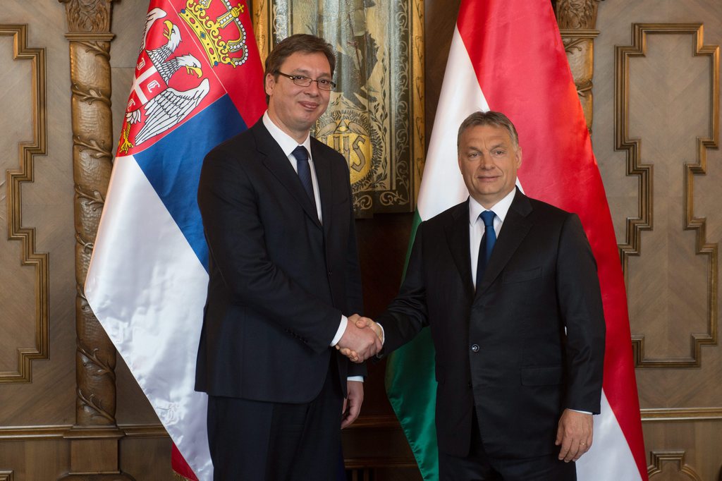 Orbán Viktor és Aleksandr Vucic az Országházban FOTÓ: MTI/KORMÁNY.HU/BOTÁR GERGELY