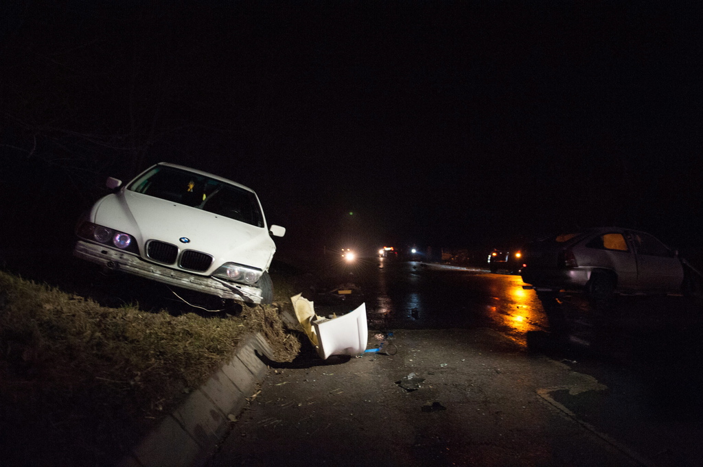 Öt autó ütközött össze. Fotó: Sóki Tamás/MTI