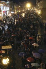 Tüntetés Miskolcon. MTI Fotó: Vajda János